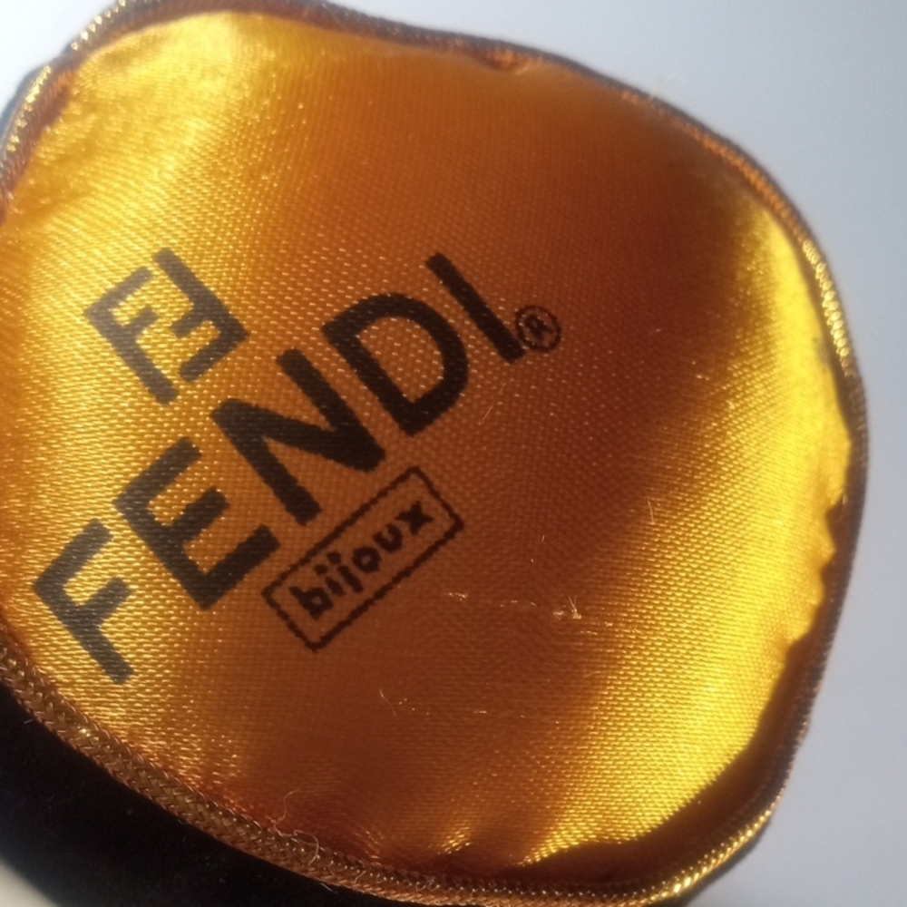 Fendi Bijoux Gold & Black Logo Jewelry Display Pillow Bolster 6” - Picture 5 of 9